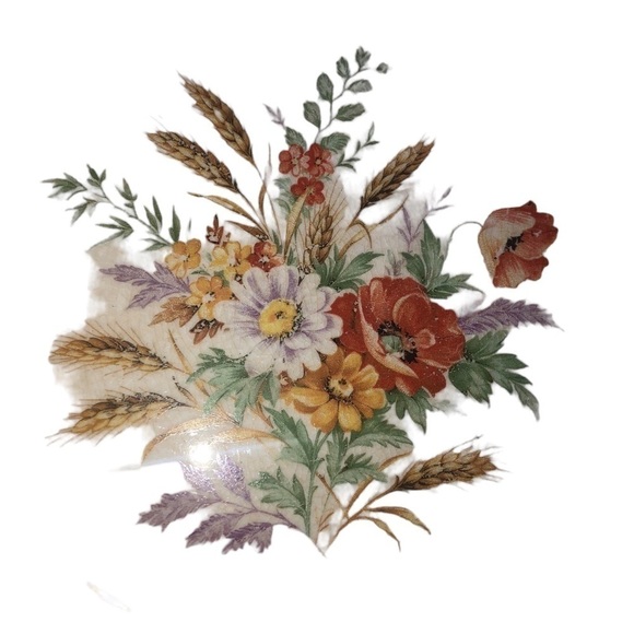 Vintage China floral Wheat Gold Serving Platter Fall Thanksgiving Dish Made USA - Picture 7 of 7